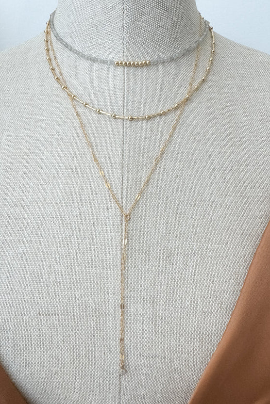 Star Lariat Necklace Gold Filled