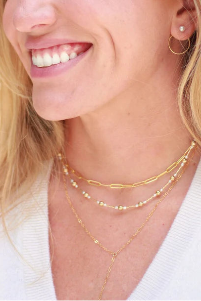 Star Lariat Necklace Gold Filled