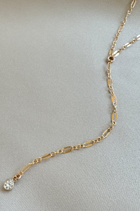 Star Lariat Necklace Gold Filled