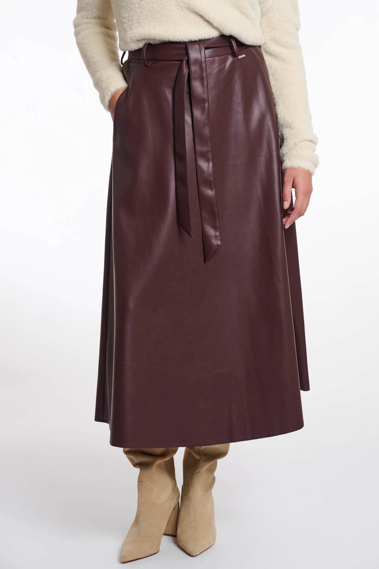 Chelsea Faux Fur Leather Skirt