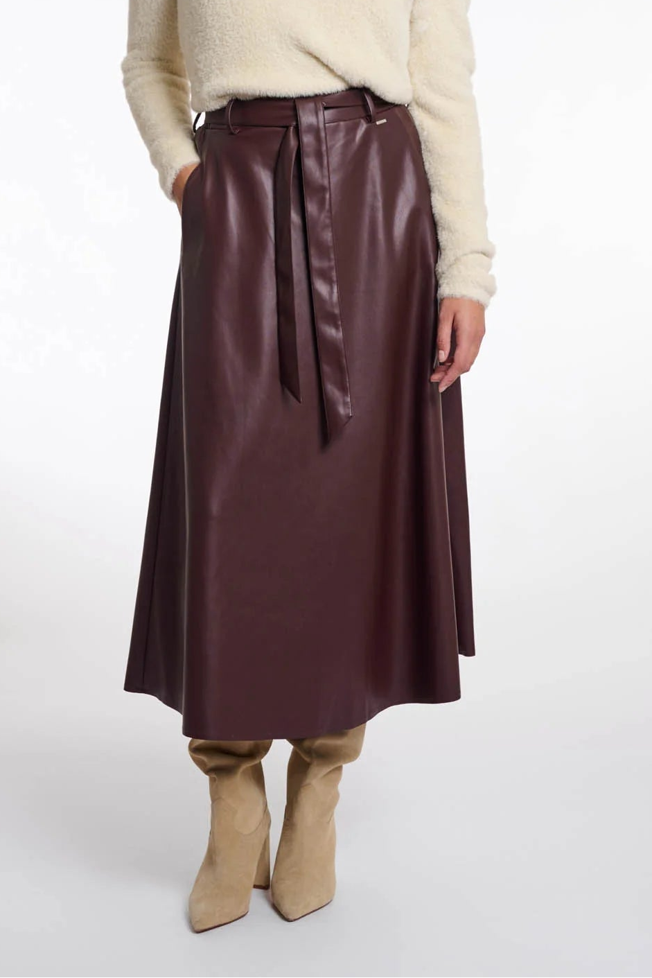 Chelsea Faux Fur Leather Skirt