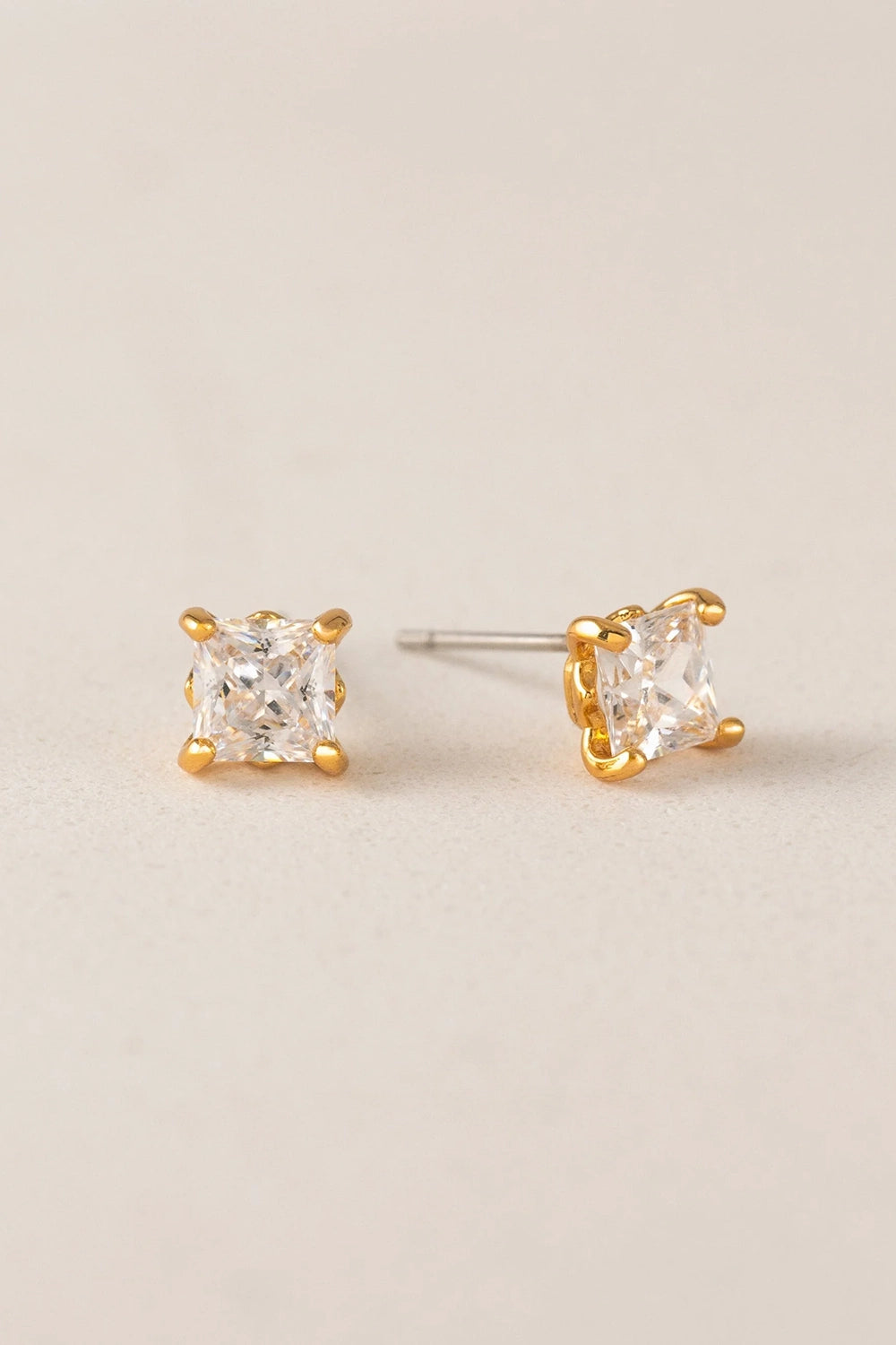 Alpha Square Stud Earrings