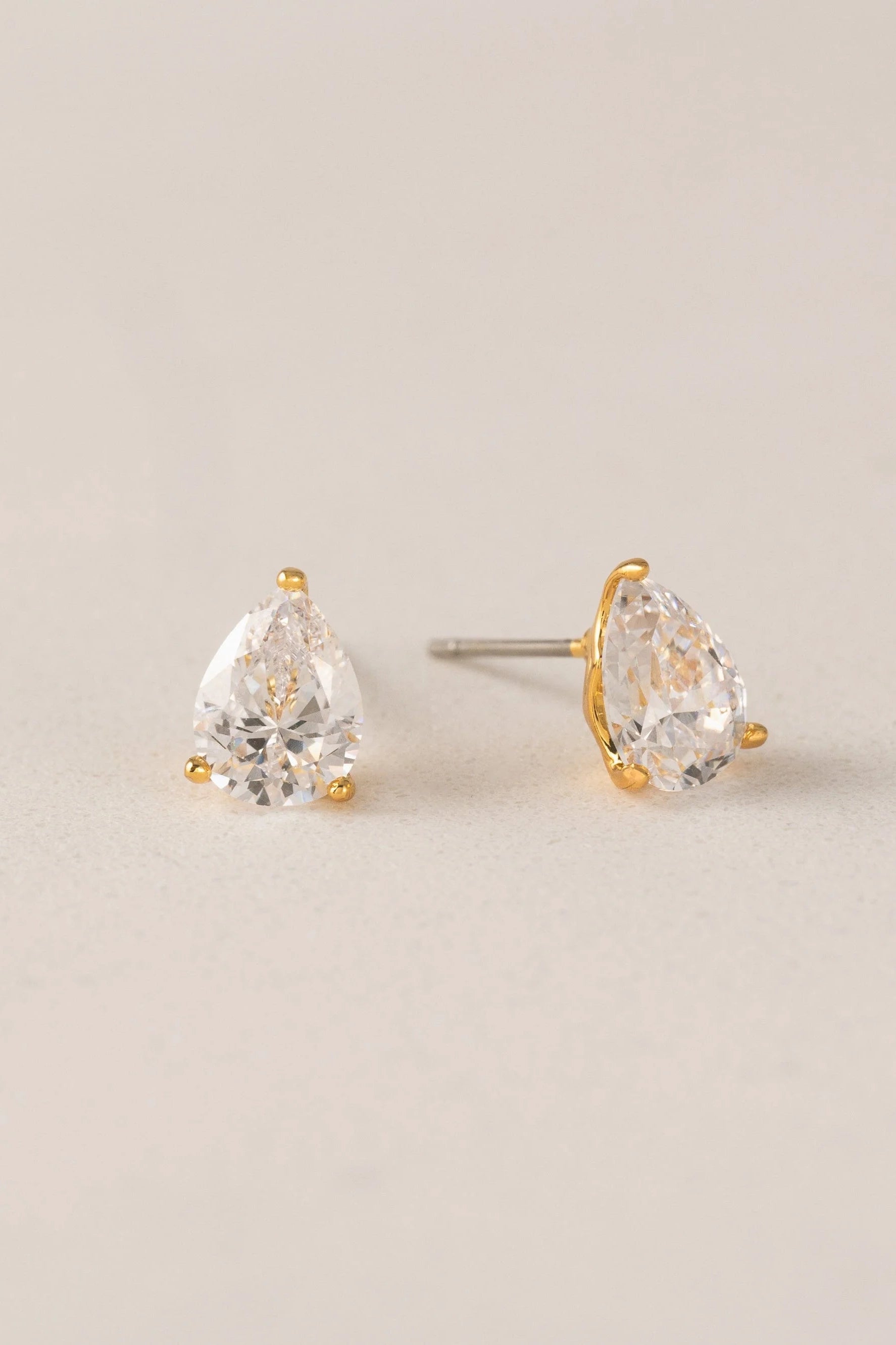 Alpha Teardrop Stud Earrings