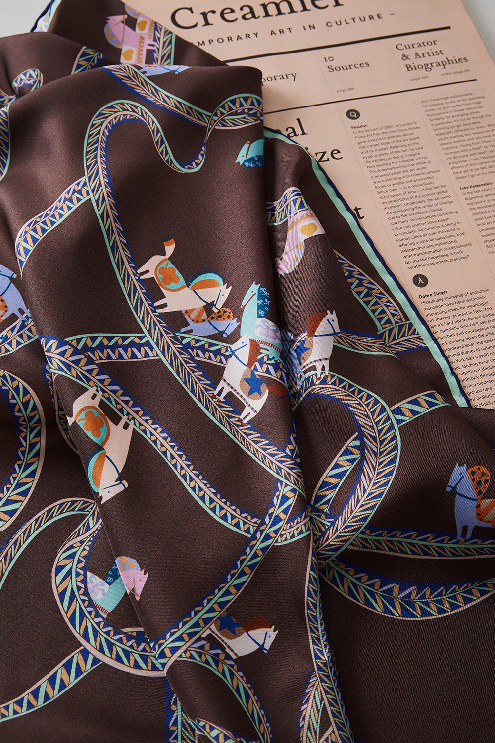 Equine Triangle Silk Scarf