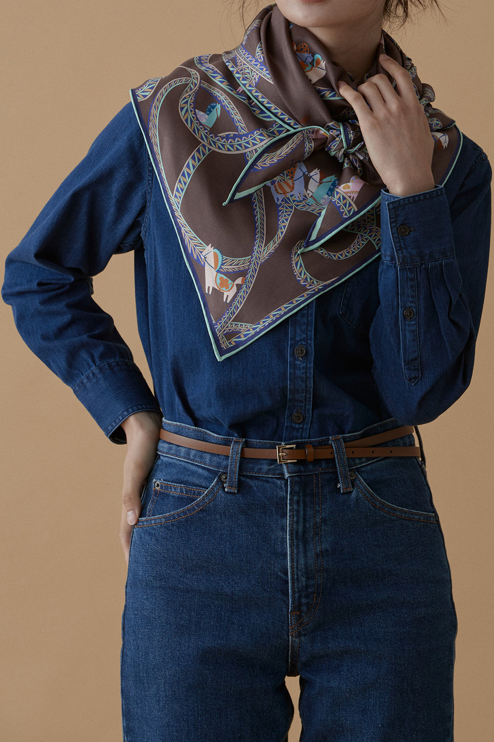 Equine Triangle Silk Scarf