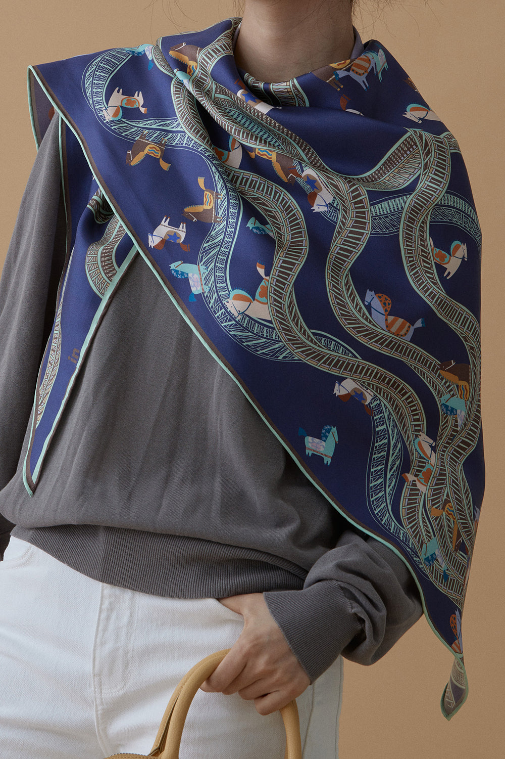 Equine Triangle Silk Scarf