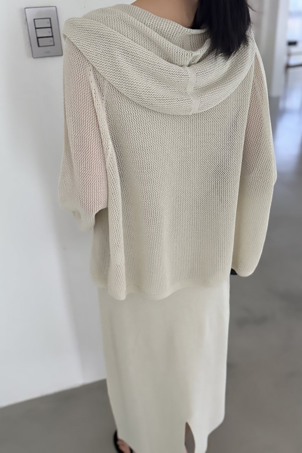 Openwork Linen Zip Hoodie