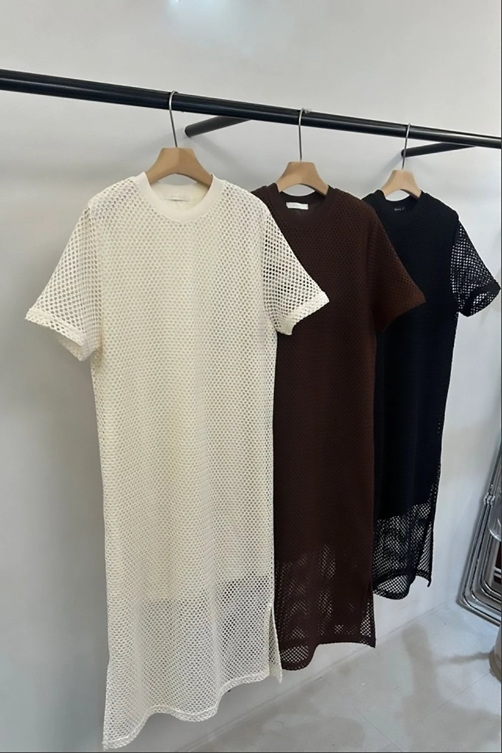 Perforated Overlay Dress