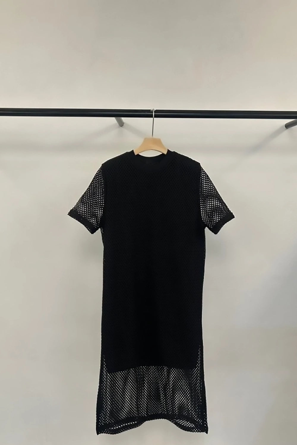 Perforated Overlay Dress