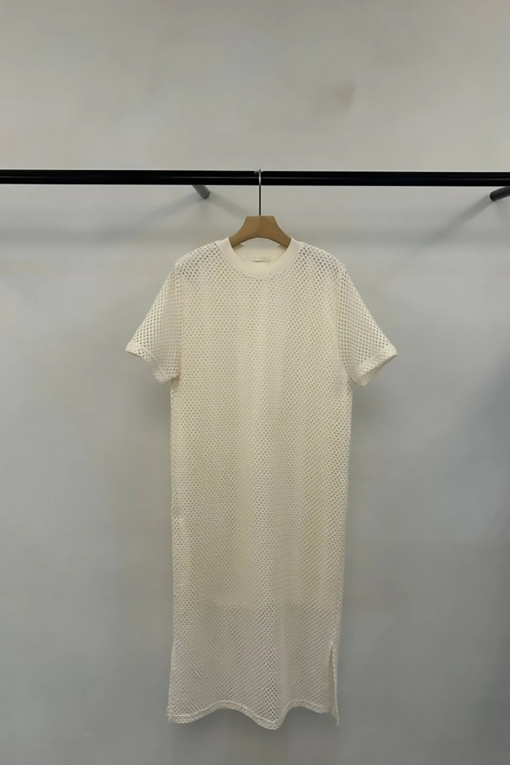 Perforated Overlay Dress