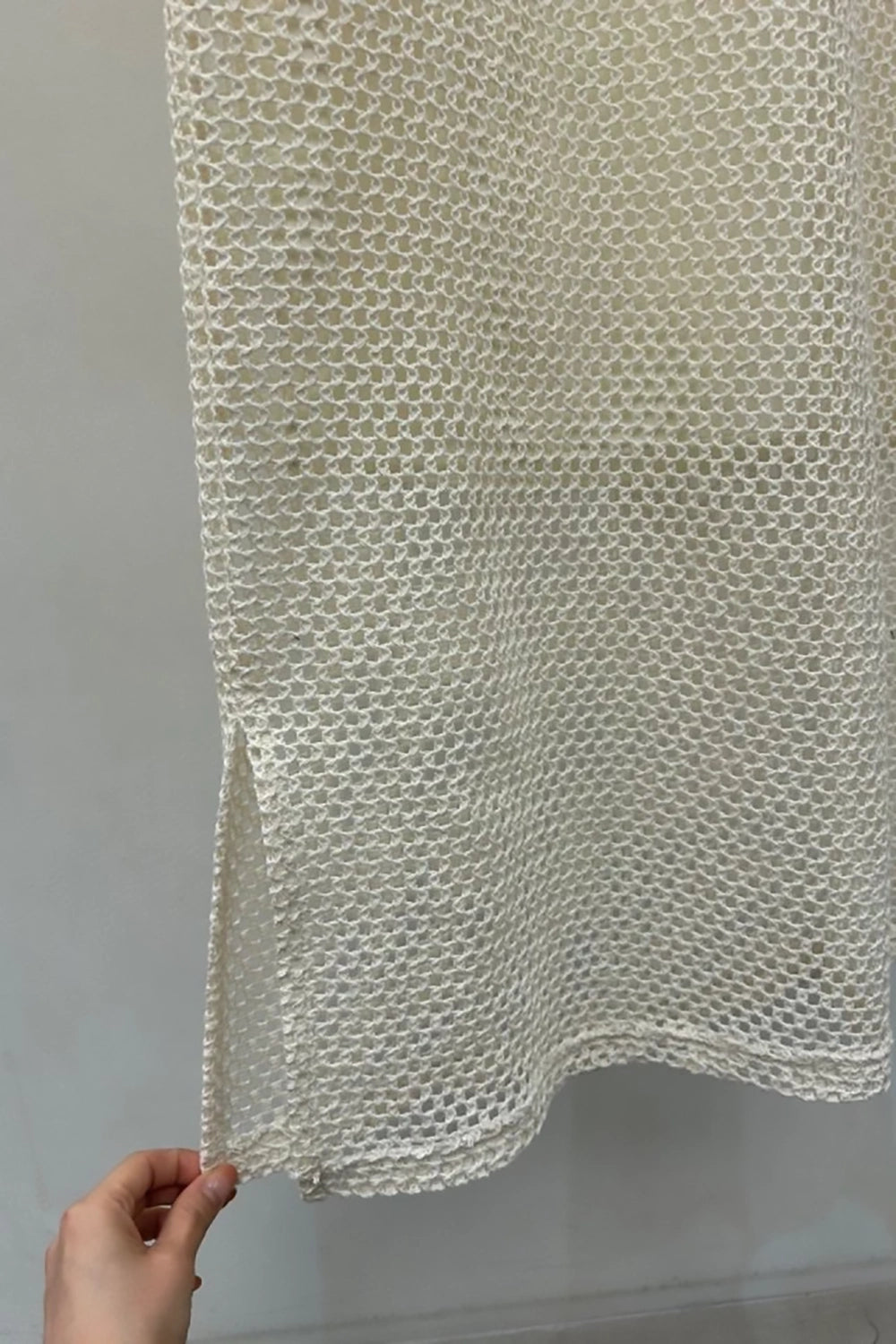 Perforated Overlay Dress
