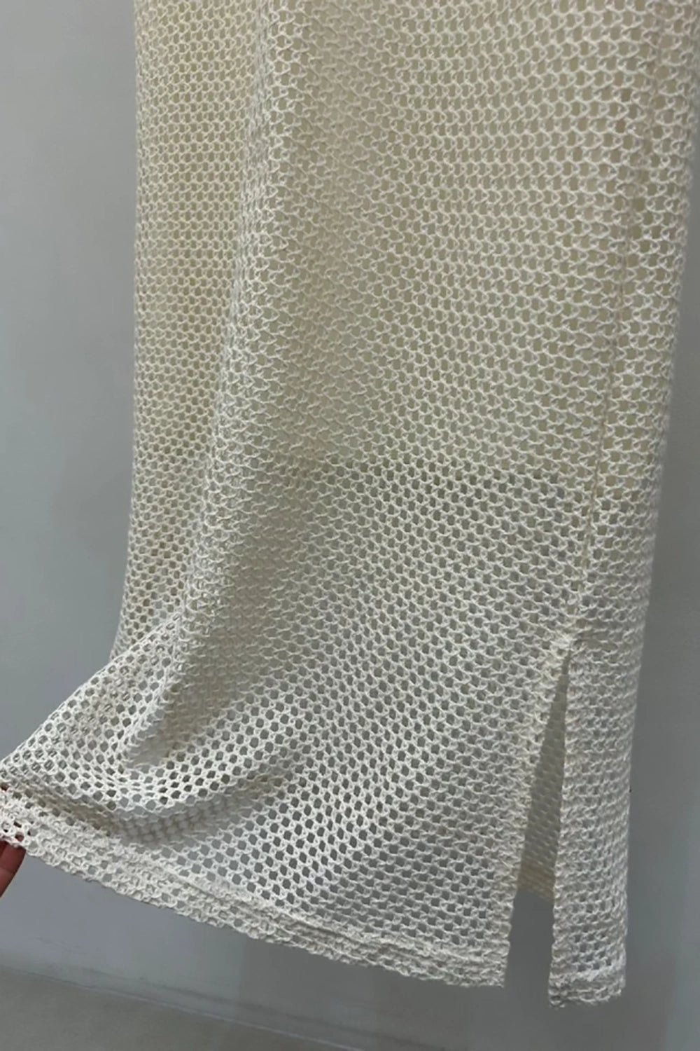 Perforated Overlay Dress