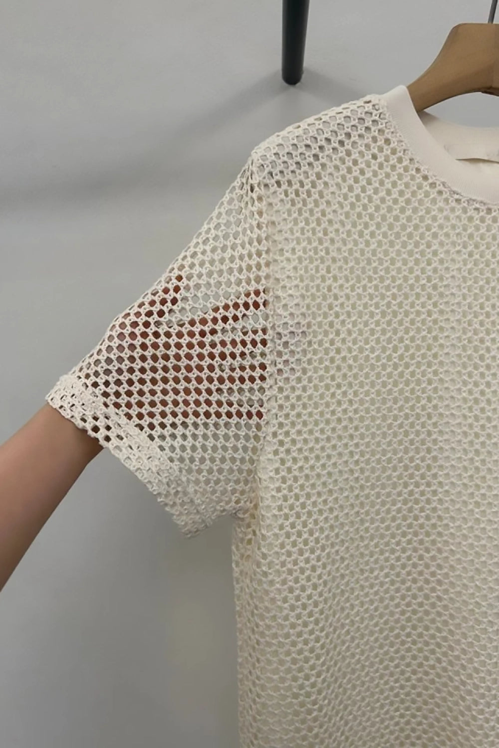 Perforated Overlay Dress