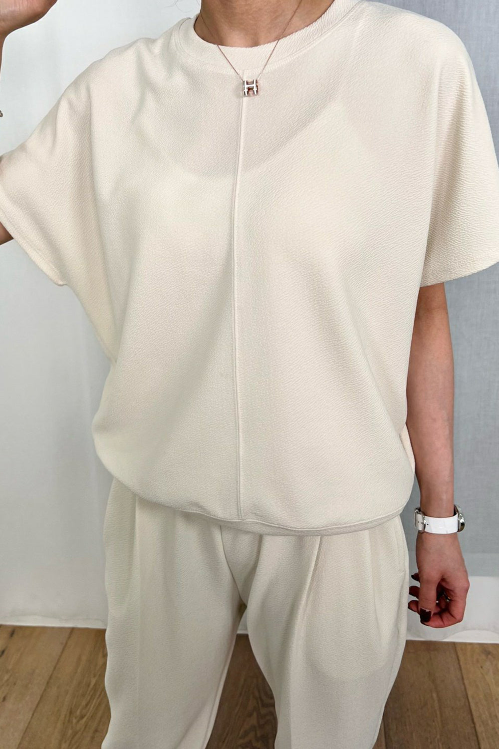 Crinkle Short Sleeve Pants Set