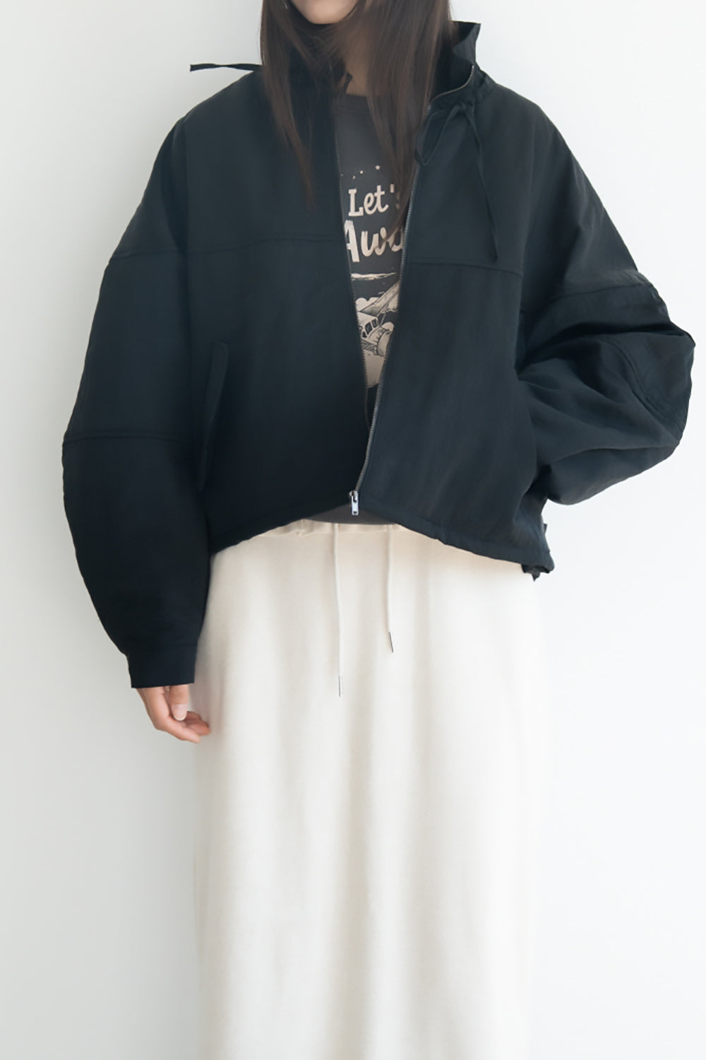 Balloon Sleeve Blouson Jacket