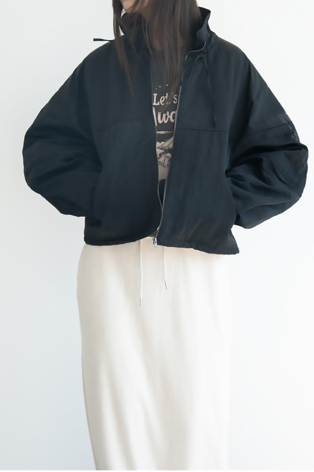 Balloon Sleeve Blouson Jacket