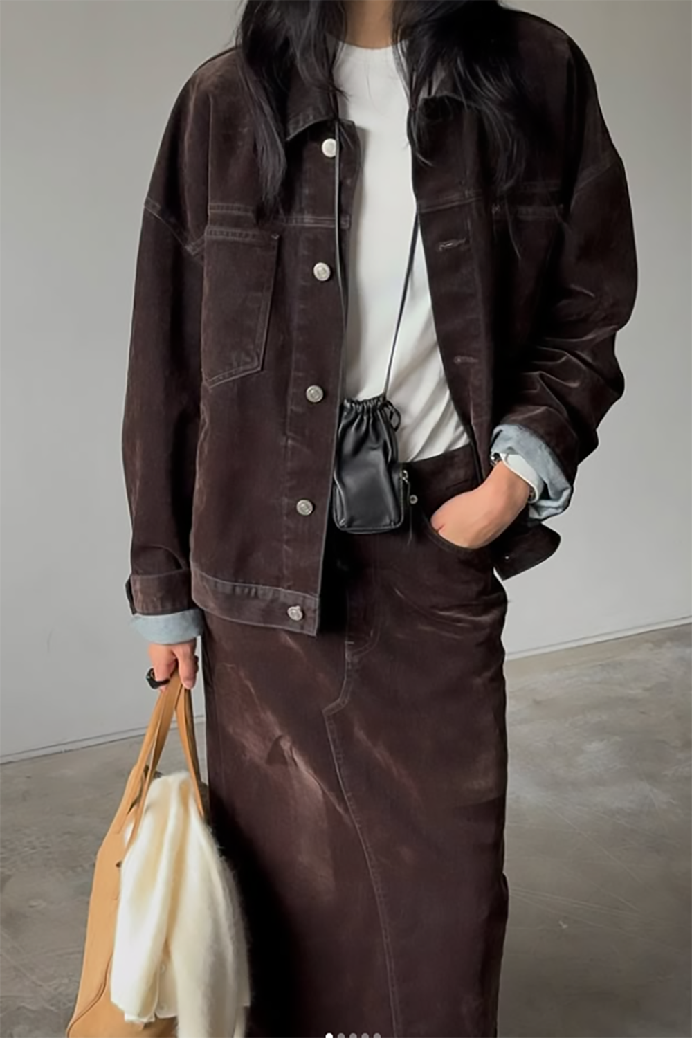 Velvet Button Front Jacket