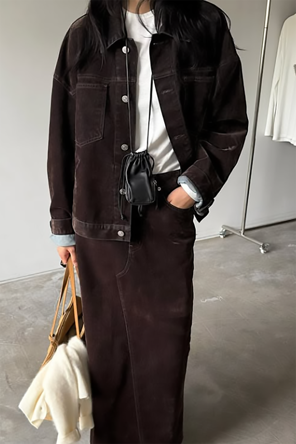 Velvet Button Front Jacket