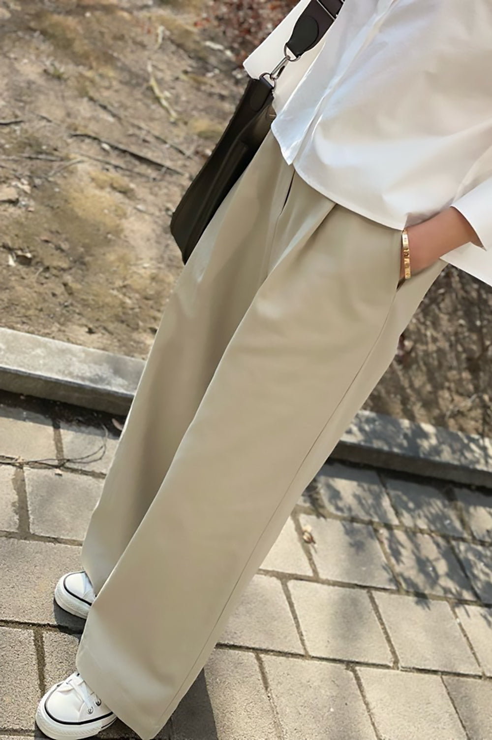 Camille Front Pleat Wide Pants