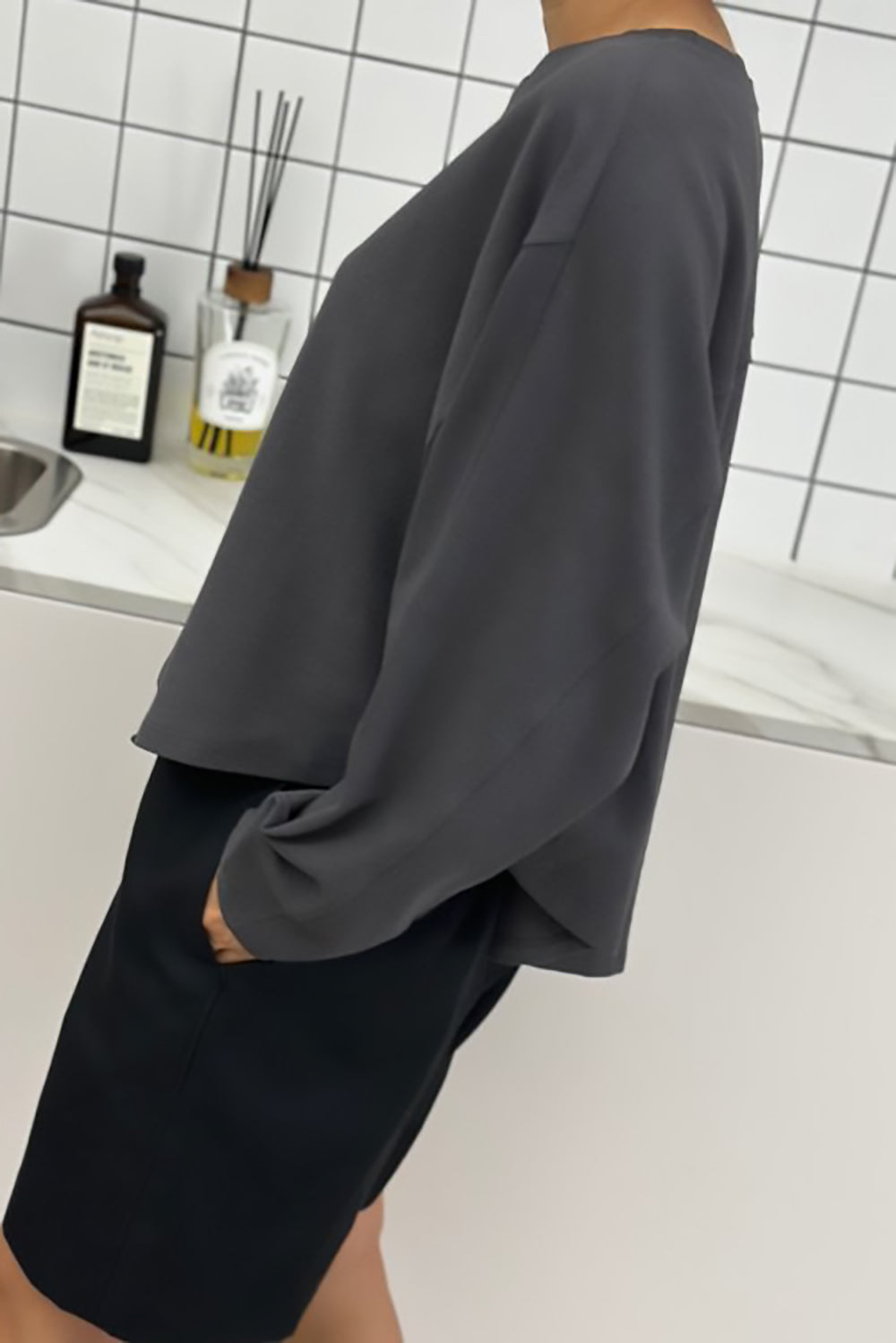 Macie Curved Hem Sweatshirt