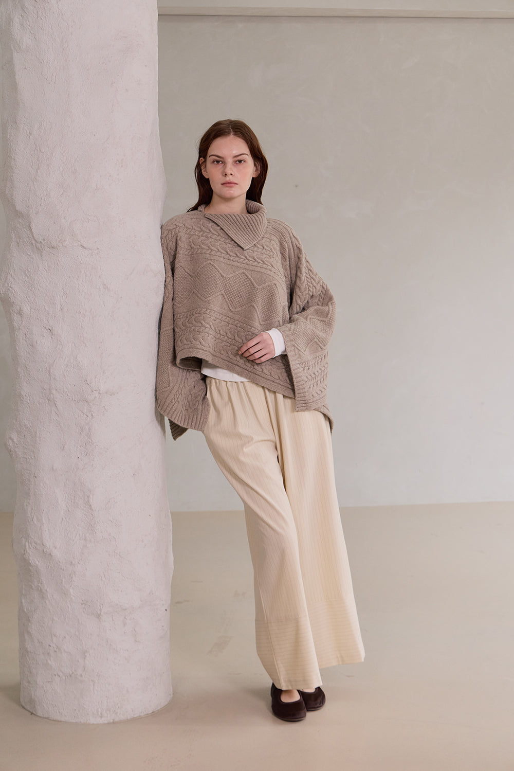 Cable Poncho Sweater