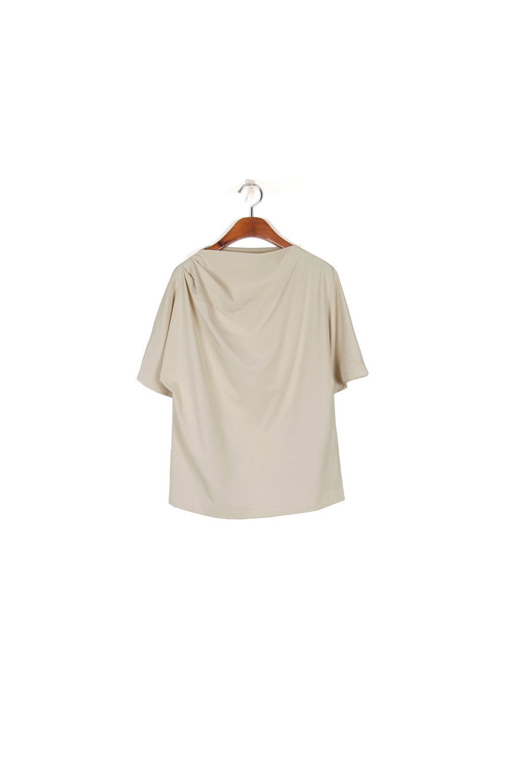 Drape Neck Short Sleeve T-Shirt