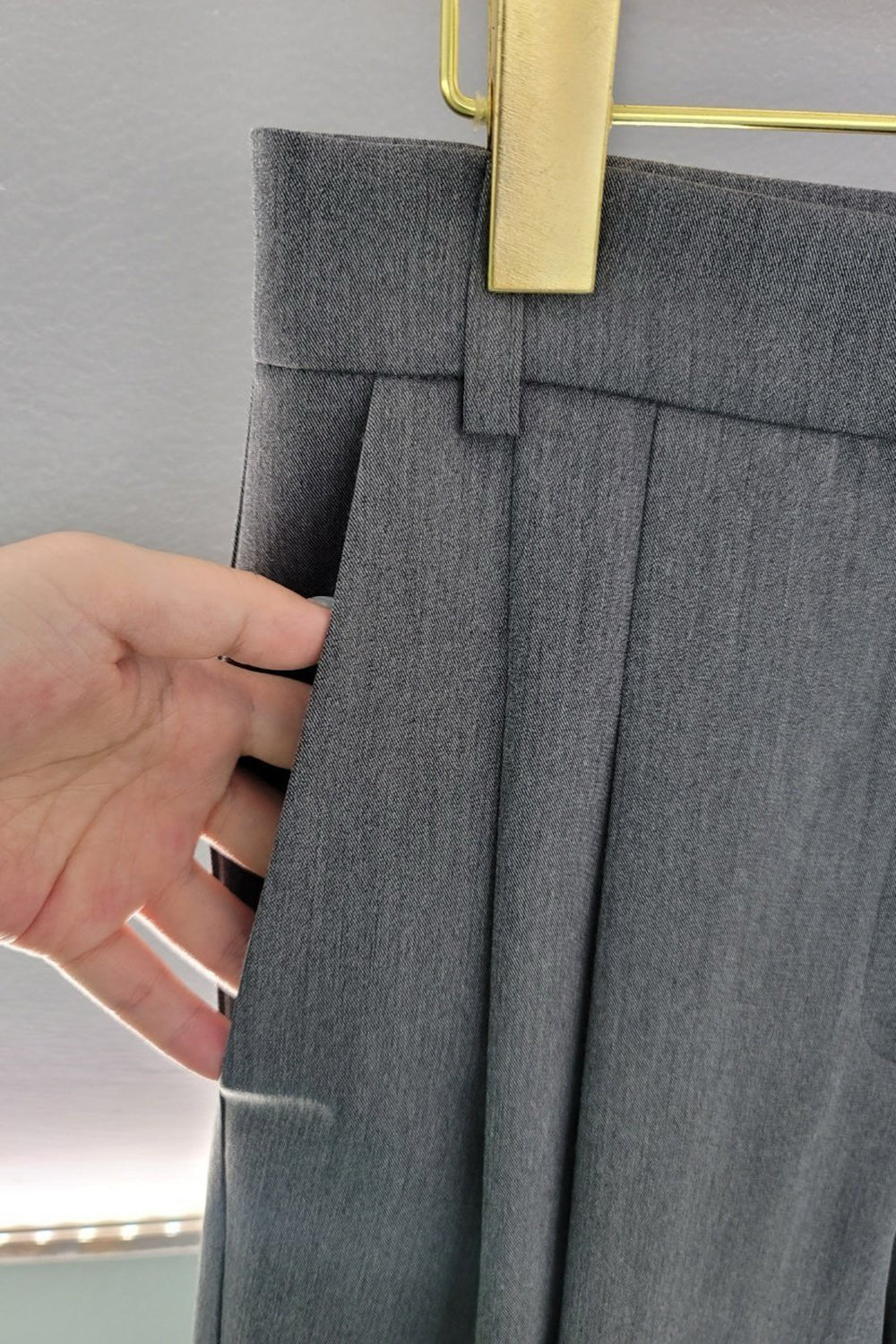Pintuck Wide-Leg Pants