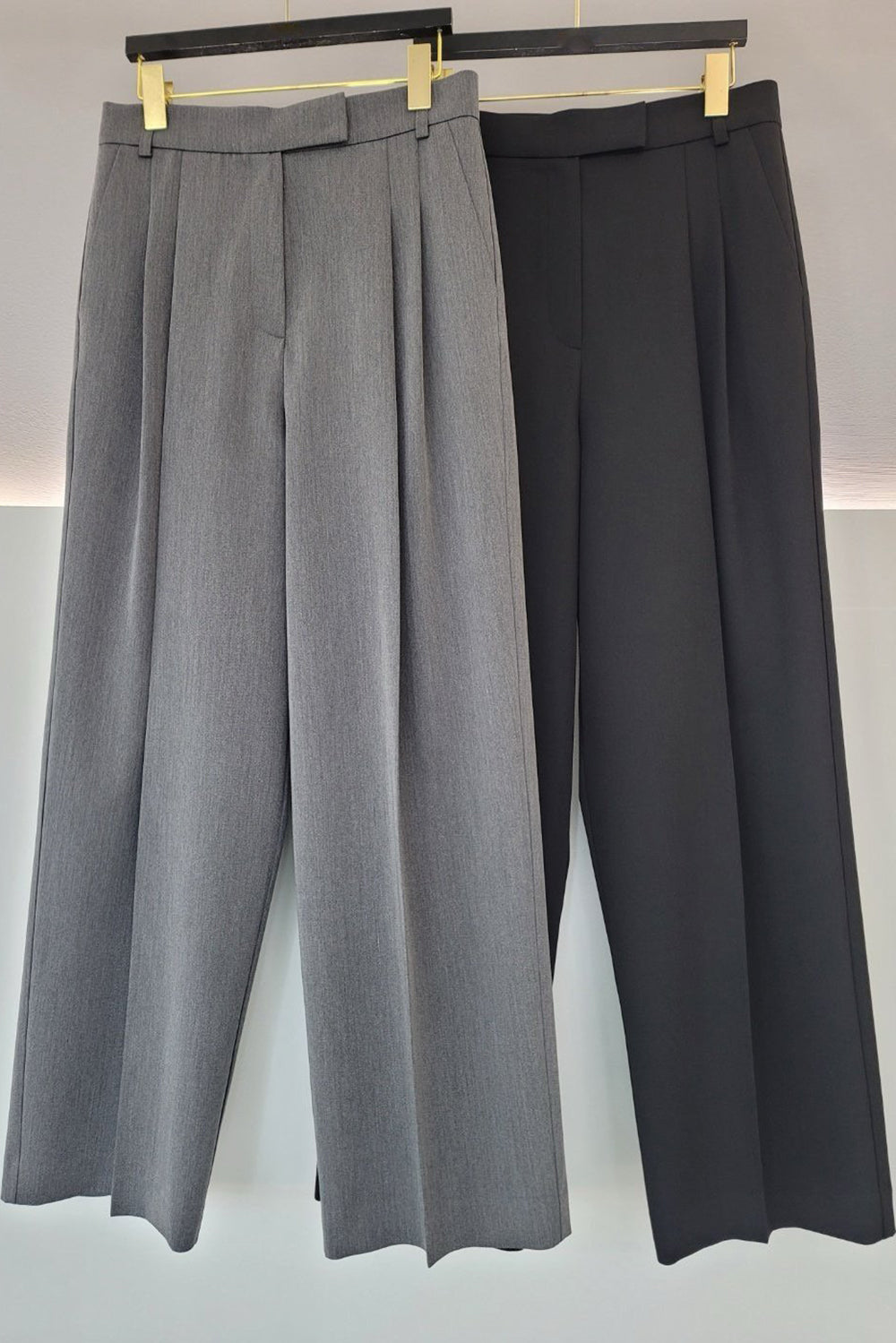 Pintuck Wide-Leg Pants