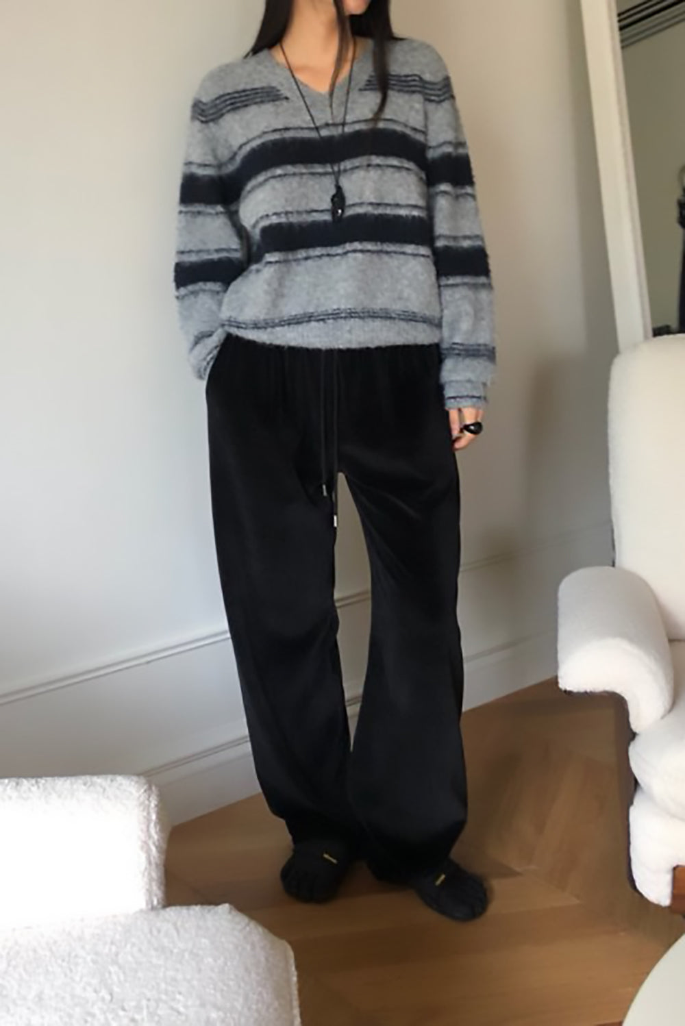 Brushed Striped Sweater