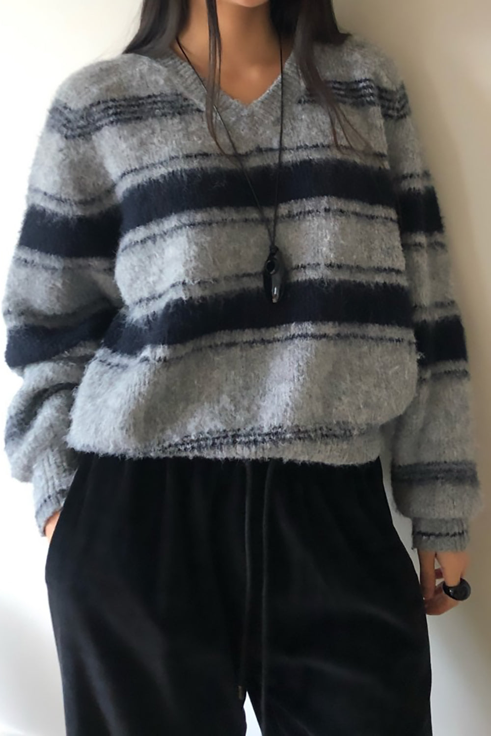 Brushed Striped Sweater