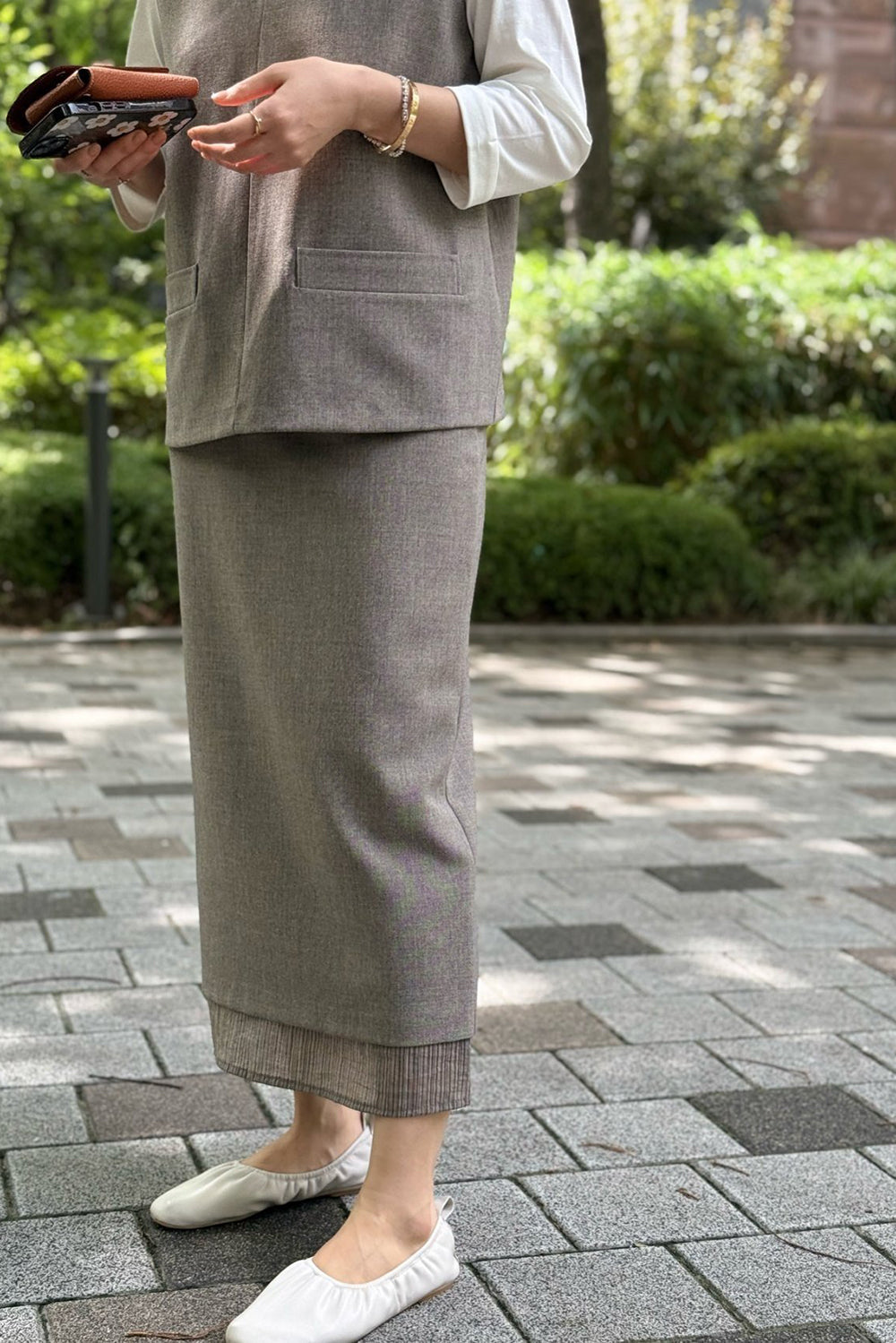 Layered Trim Column Skirt