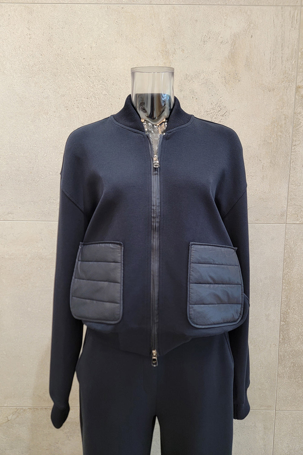 Mixed Media Bomber Jacket