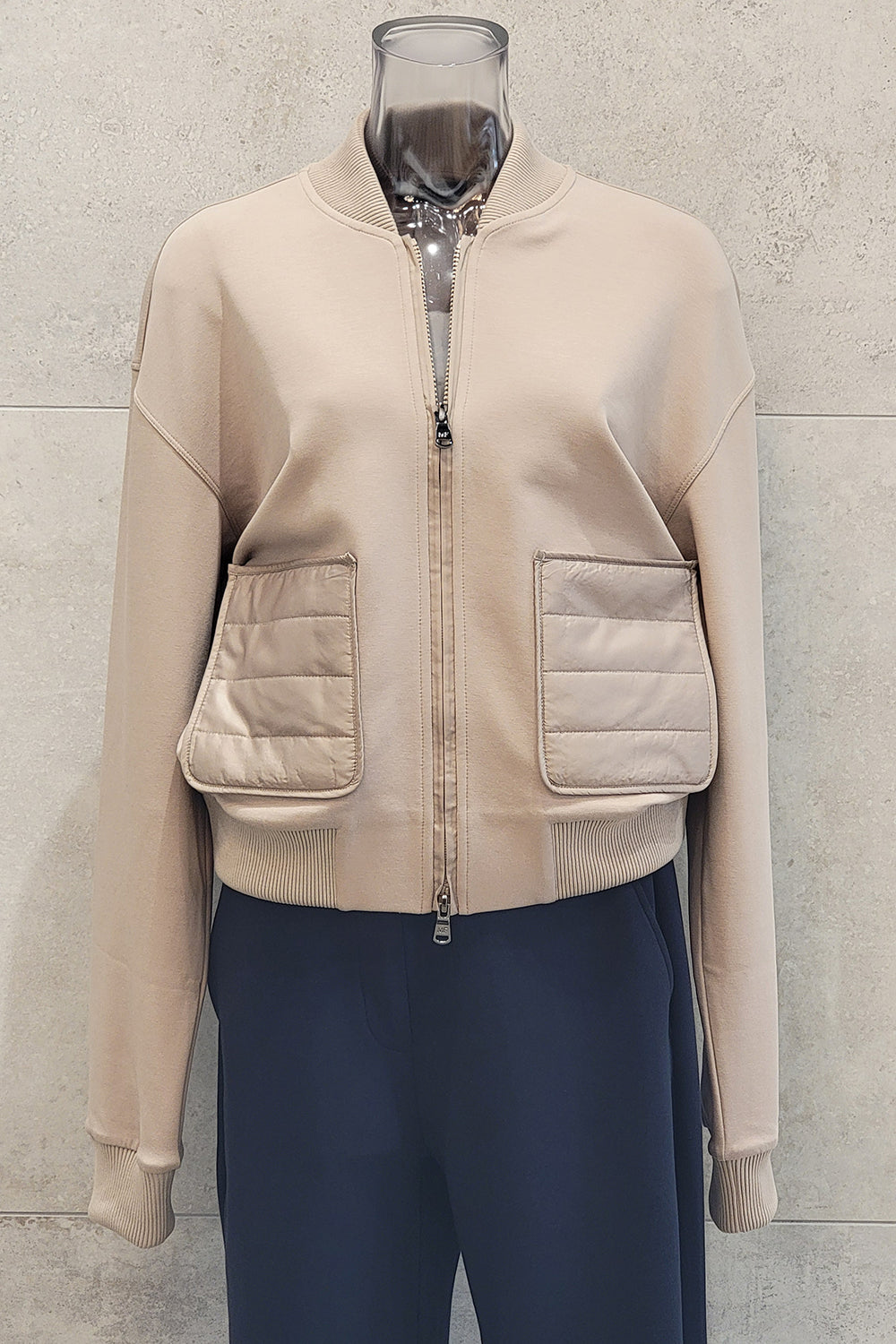 Mixed Media Bomber Jacket