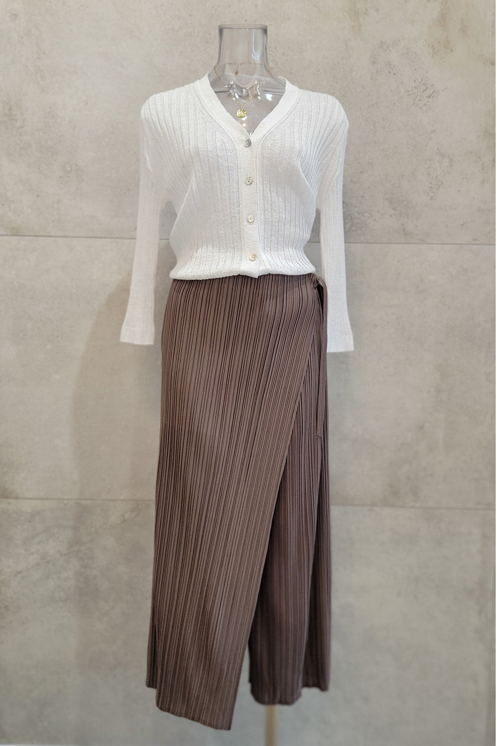 Wrap Detail Pleated Pants