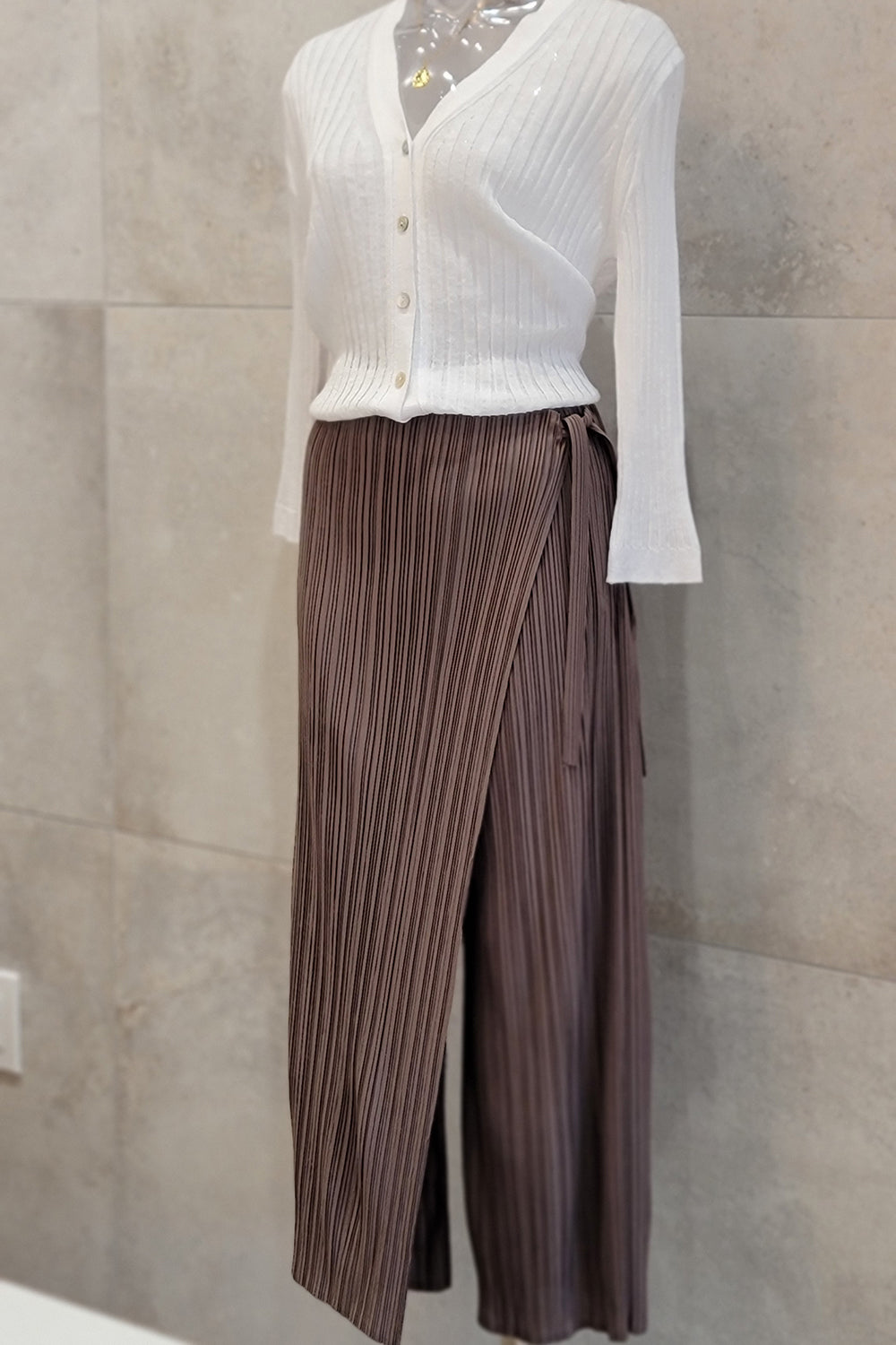 Wrap Detail Pleated Pants
