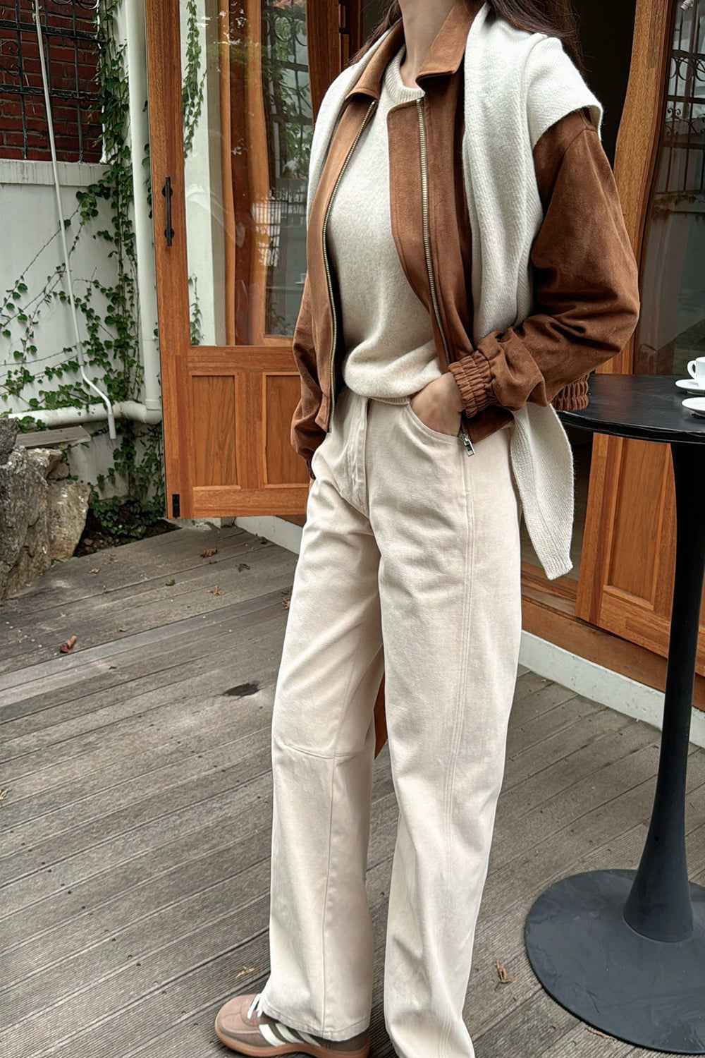 Suede Bomber Jacket
