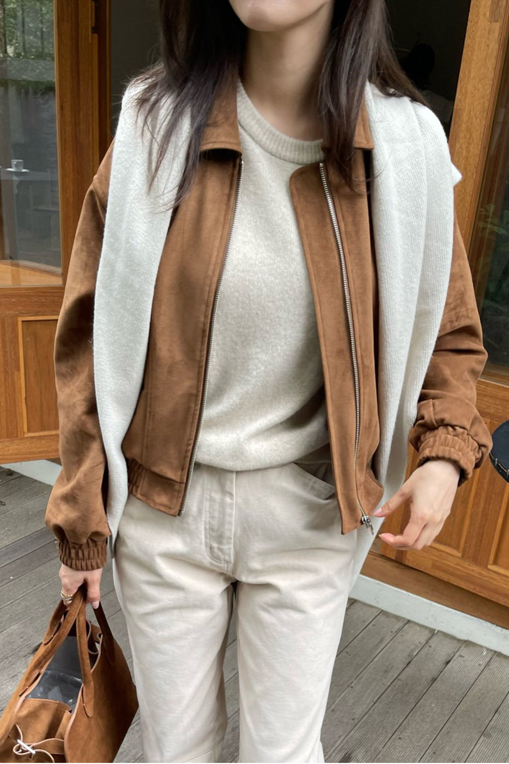 Suede Bomber Jacket