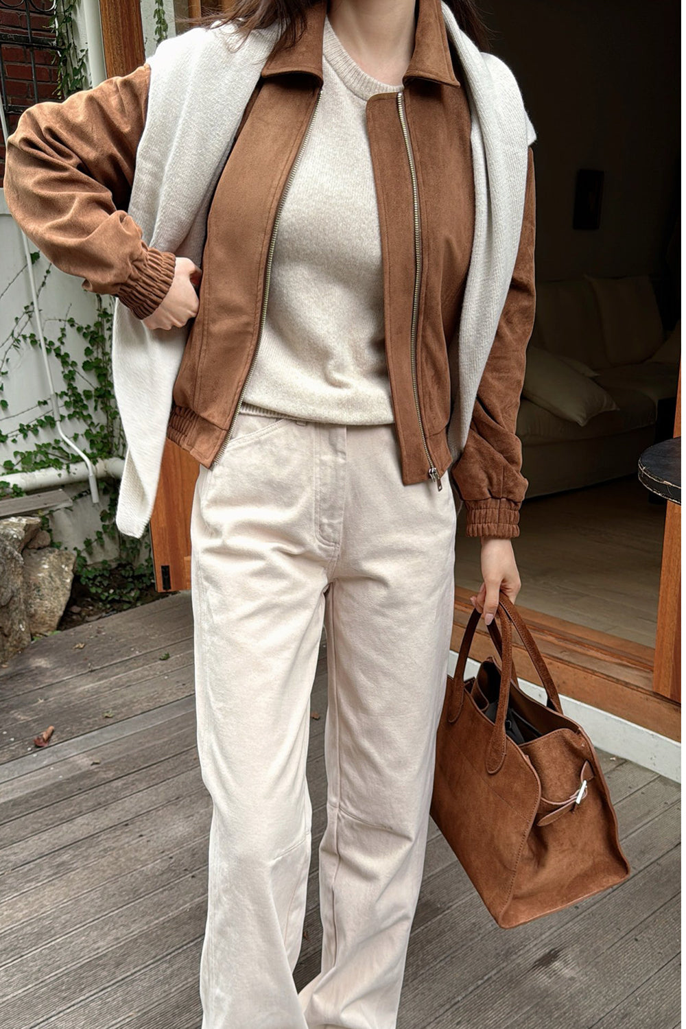 Suede Bomber Jacket