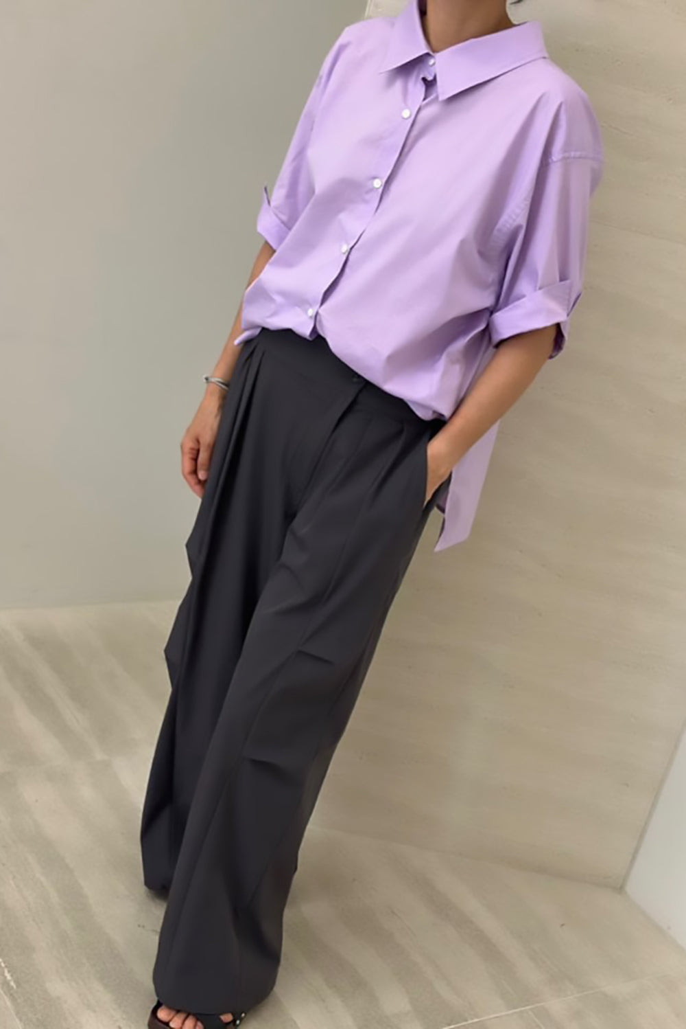 Tie Back Button-Up Blouse
