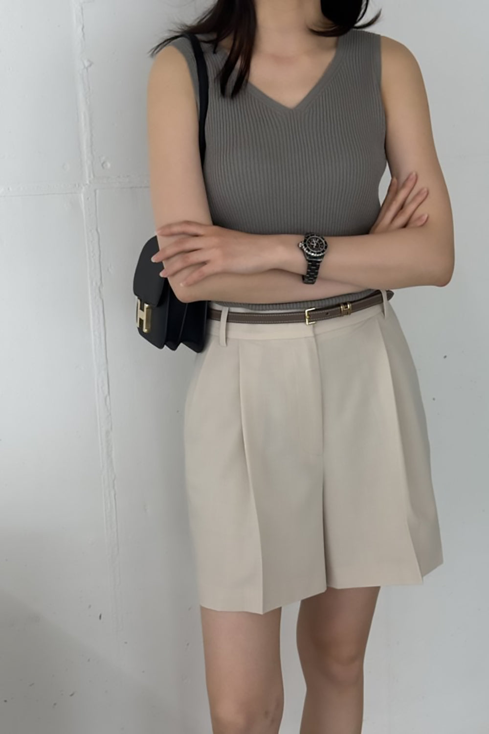 Wool Blend Tailored Shorts