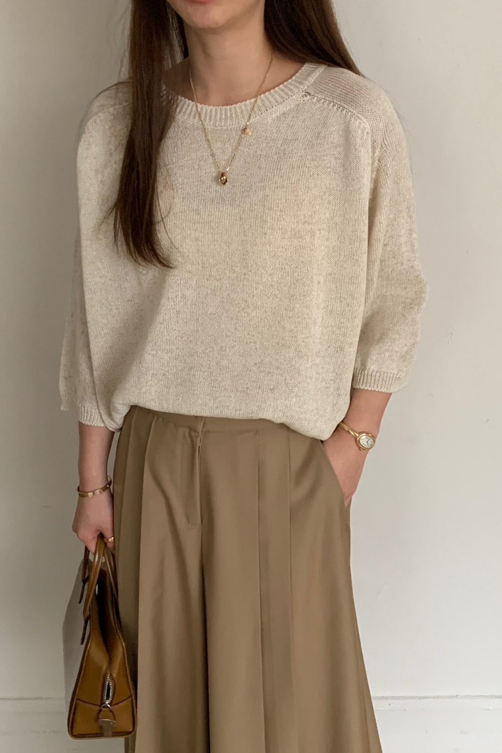Relaxed Fit Linen Sweater