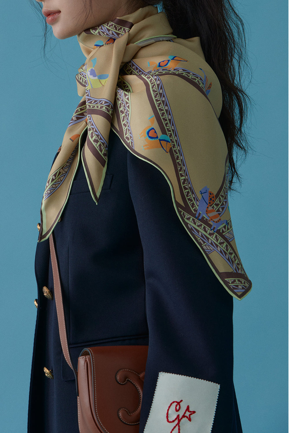 Equine Triangle Silk Scarf