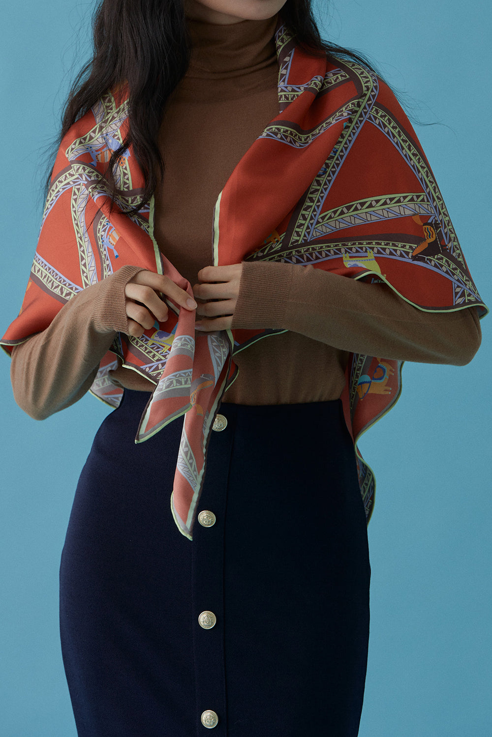 Equine Triangle Silk Scarf