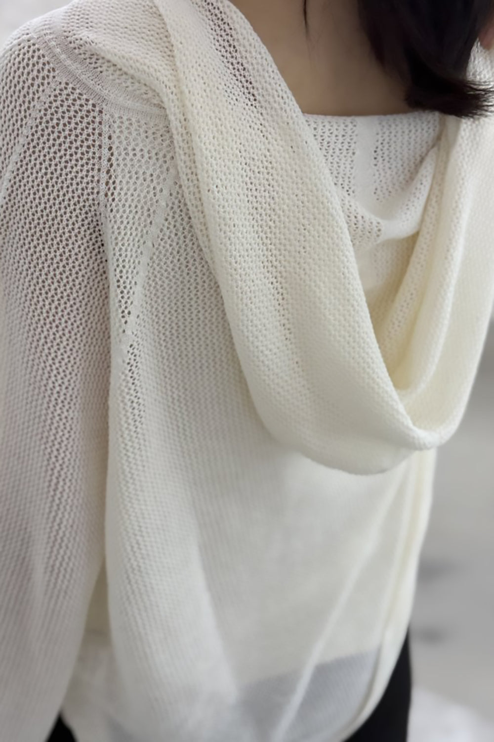 Openwork Linen Zip Hoodie