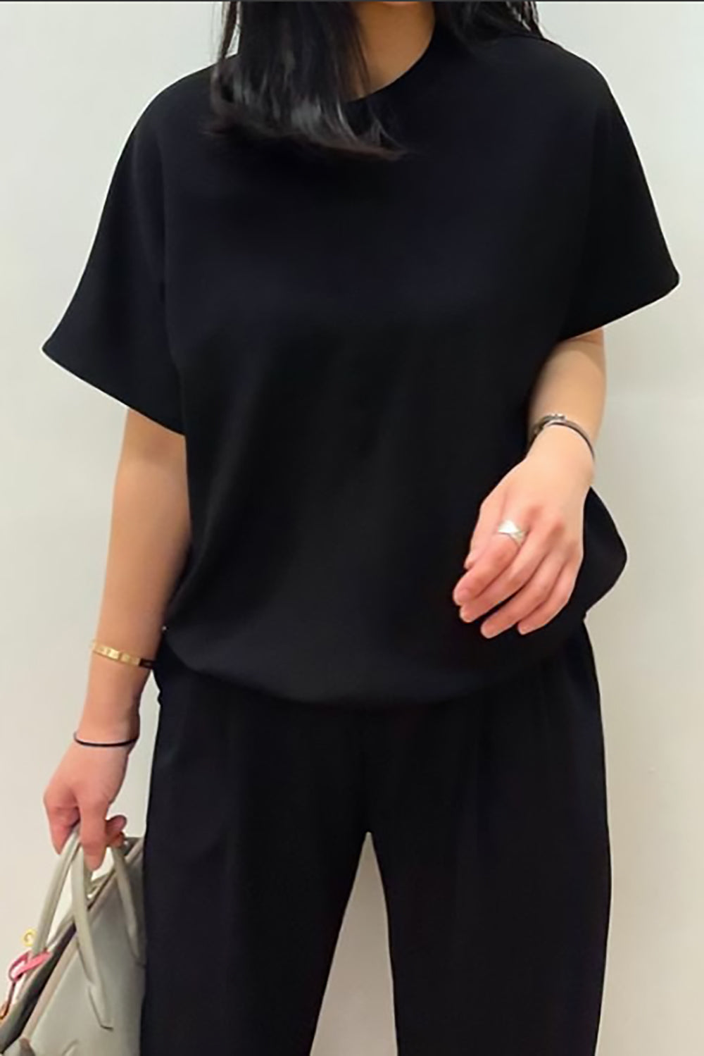 Crinkle Short Sleeve Pants Set