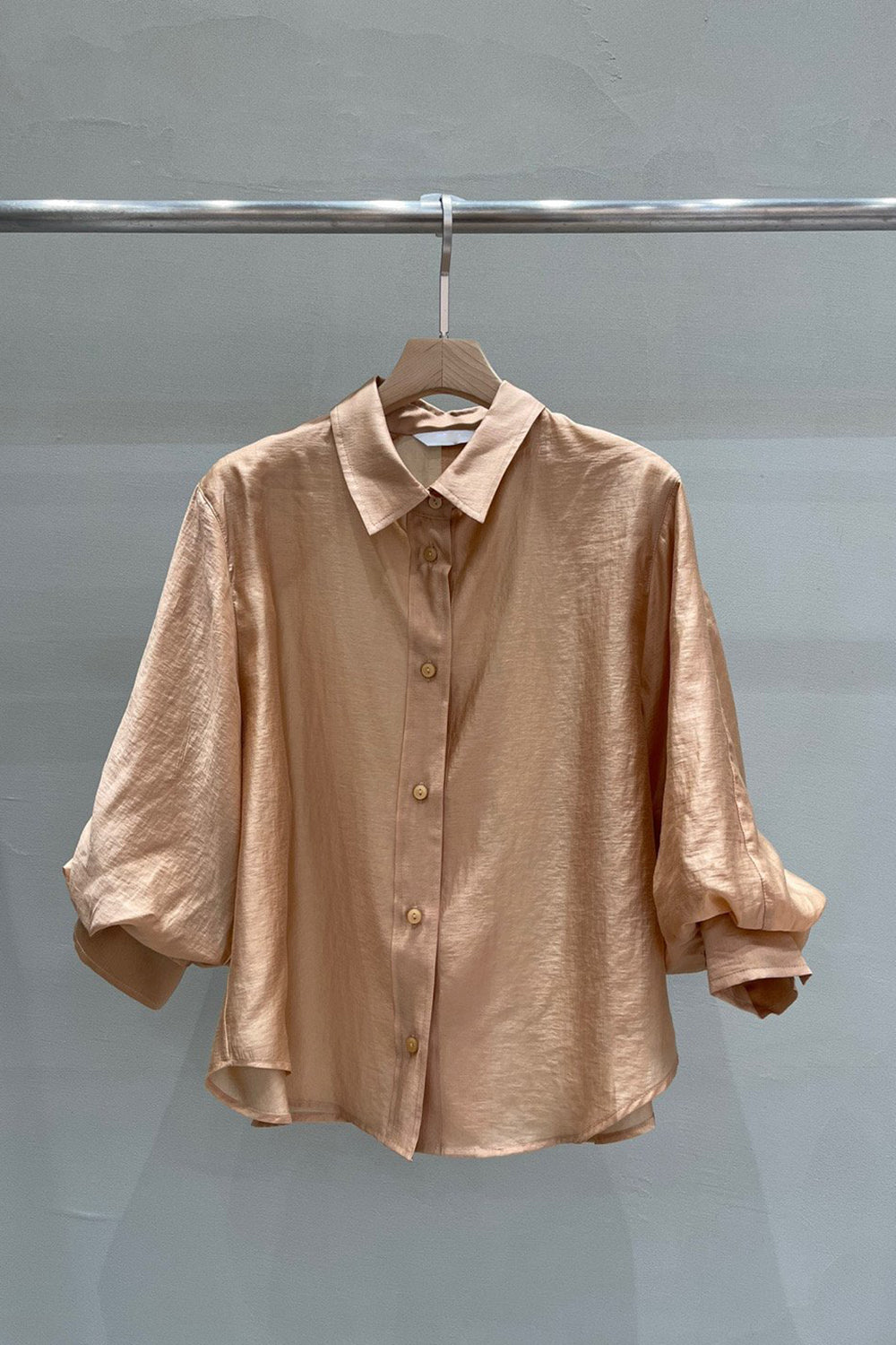 Blouson Sleeve Button-Up Shirt