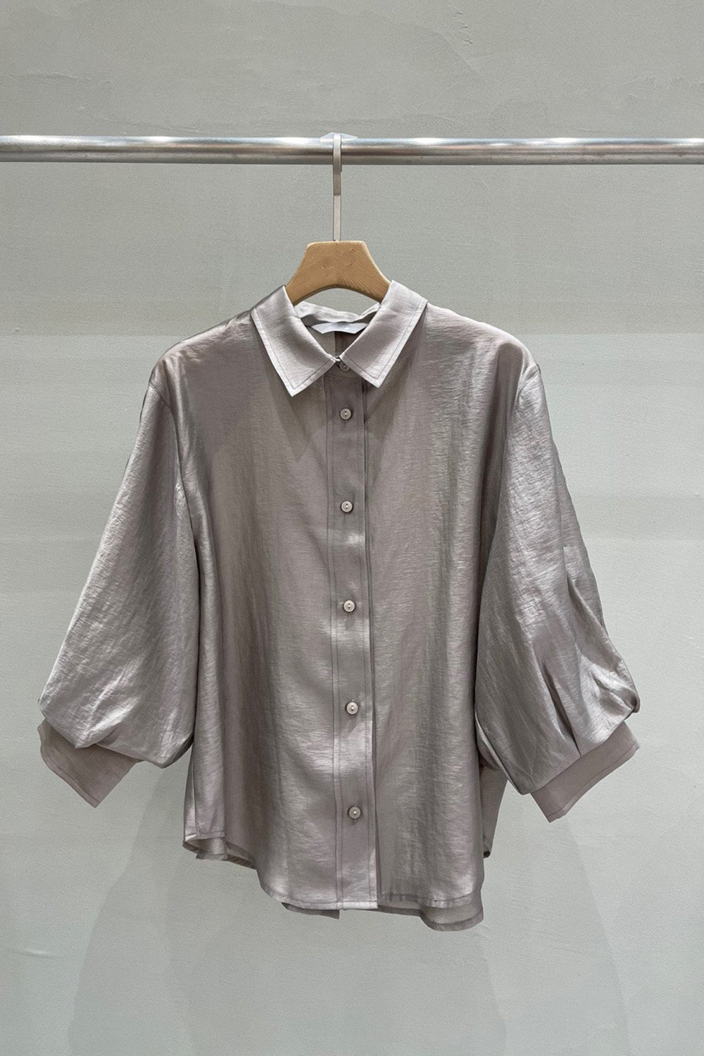 Blouson Sleeve Button-Up Shirt