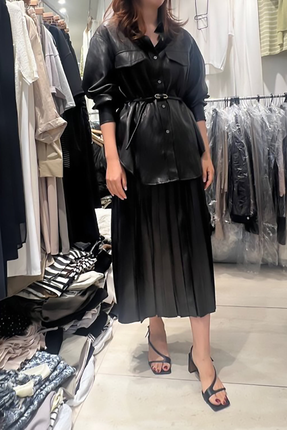 Lustre Pleated Skirt