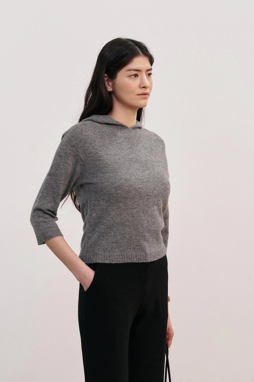 Cashmere Blend Hooded Sweater