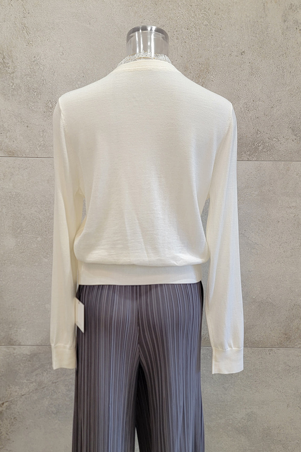 Lace Inset Wool Cardigan